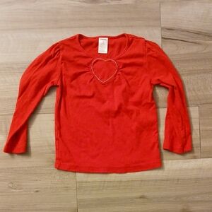 Gymboree Sweet Heart Long Sleeve Shirred Heart Shirt Vintage Size 4 (G)